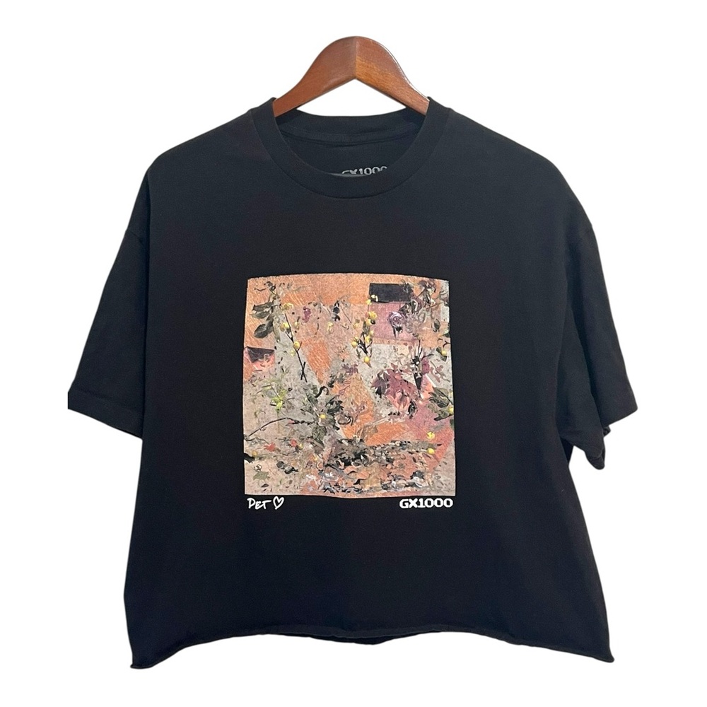 GX1000 Pet T Shirt Black XL Raw Hem Graphic Cropped Crewneck